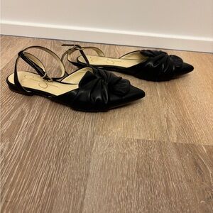 Jessica Simpson Black Flats with Bow Accent